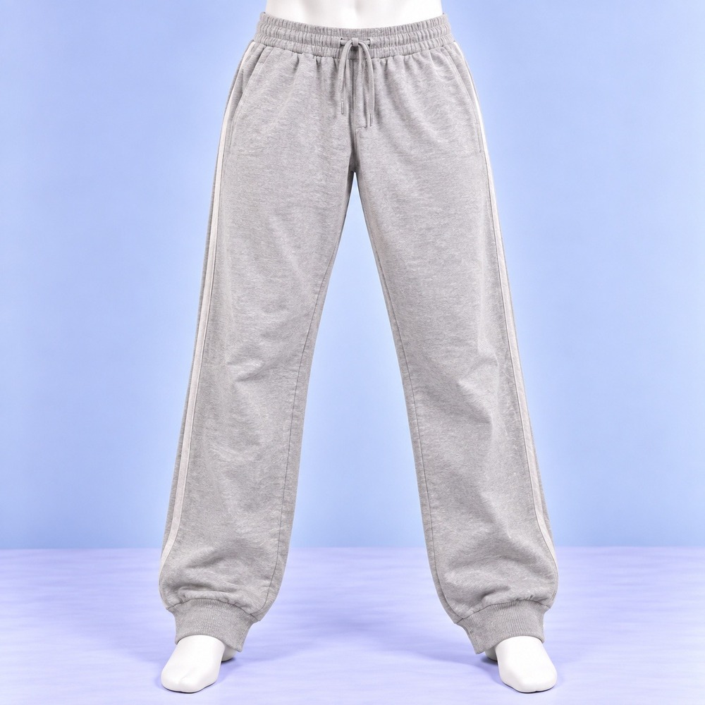 Adidas Joggers Womens Large Gray 3 Stripe Fleece Sweatpants Athletic Lounge